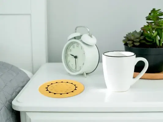Penta Power Gold Tag on nightstand