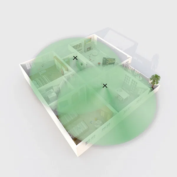 Placement of Penta Power Home Tags in apartment and studio.