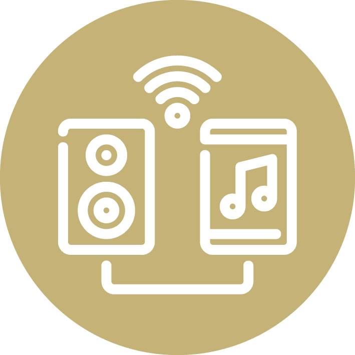 Straling draadloze muziekinstallatie op wifi