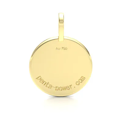 Jewel Pendant Yellow Gold Back Square Au 750 18 carat